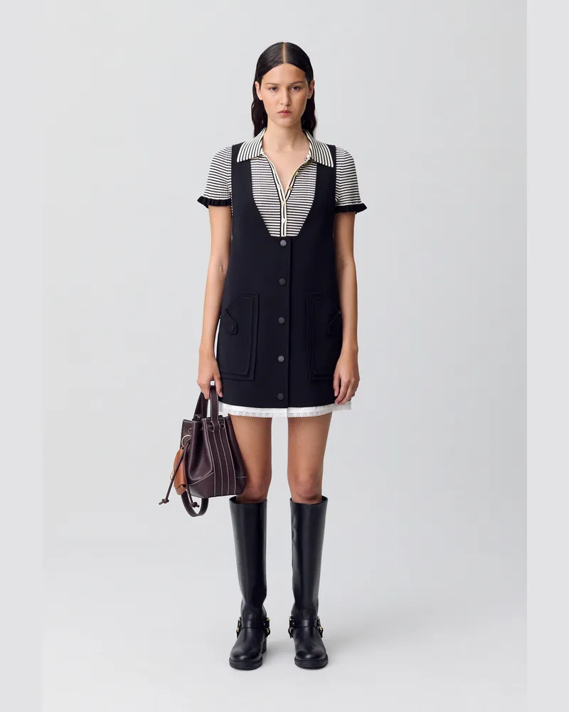 Claudie Pierlot Ärmelloses Minikleid Schwarz