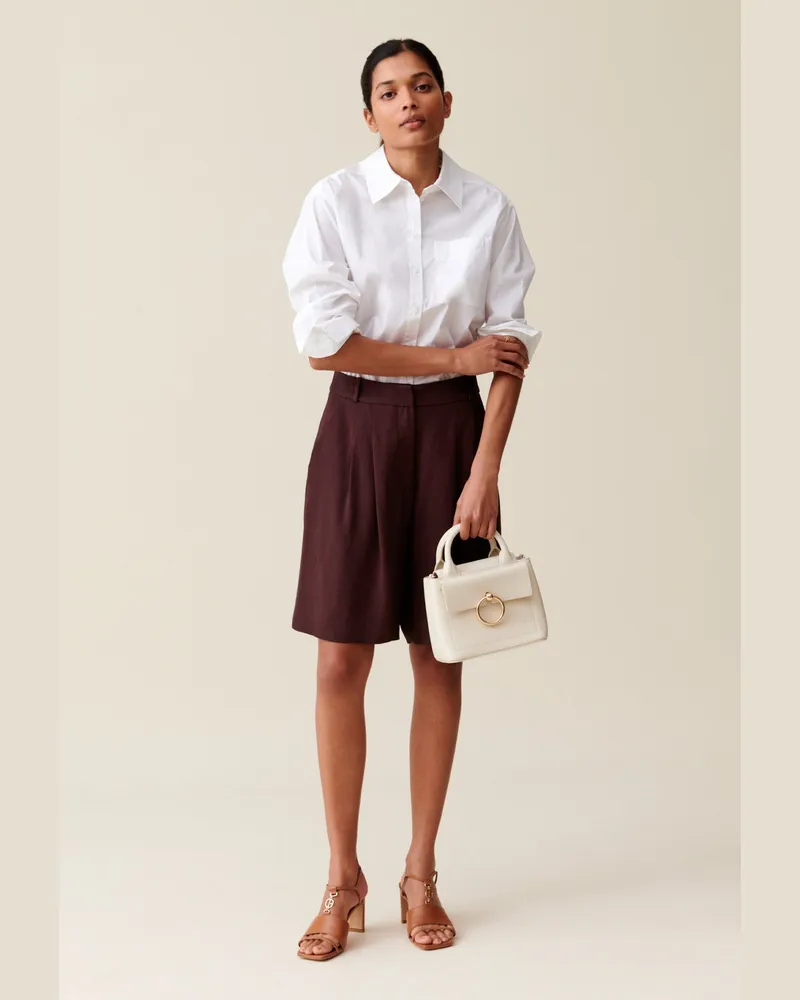 Claudie Pierlot Hochtaillierte Bermuda Cappuccino Cappuccino