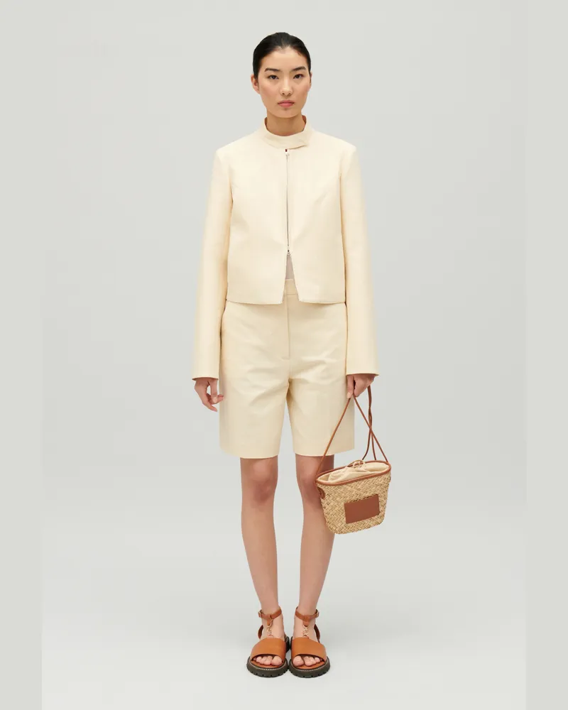 Claudie Pierlot Bermuda aus Baumwolle Hellbeige Hell