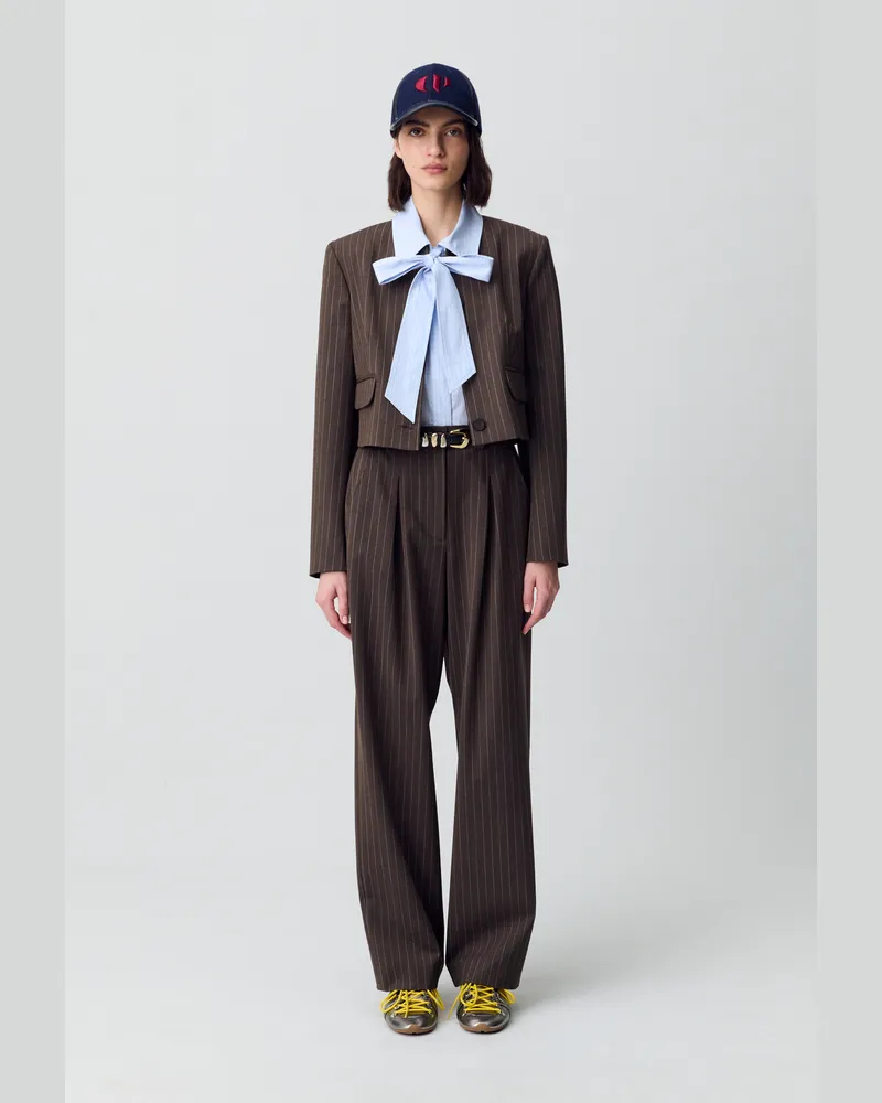 Claudie Pierlot Kurze Box-Jacke Braun