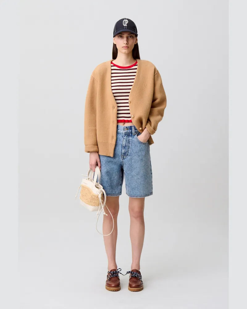 Claudie Pierlot Oversize-Strickcardigan Kamel