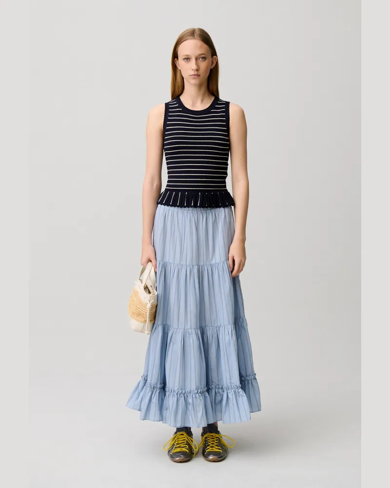 Claudie Pierlot Gestreiftes Stricktop Zweifarbig