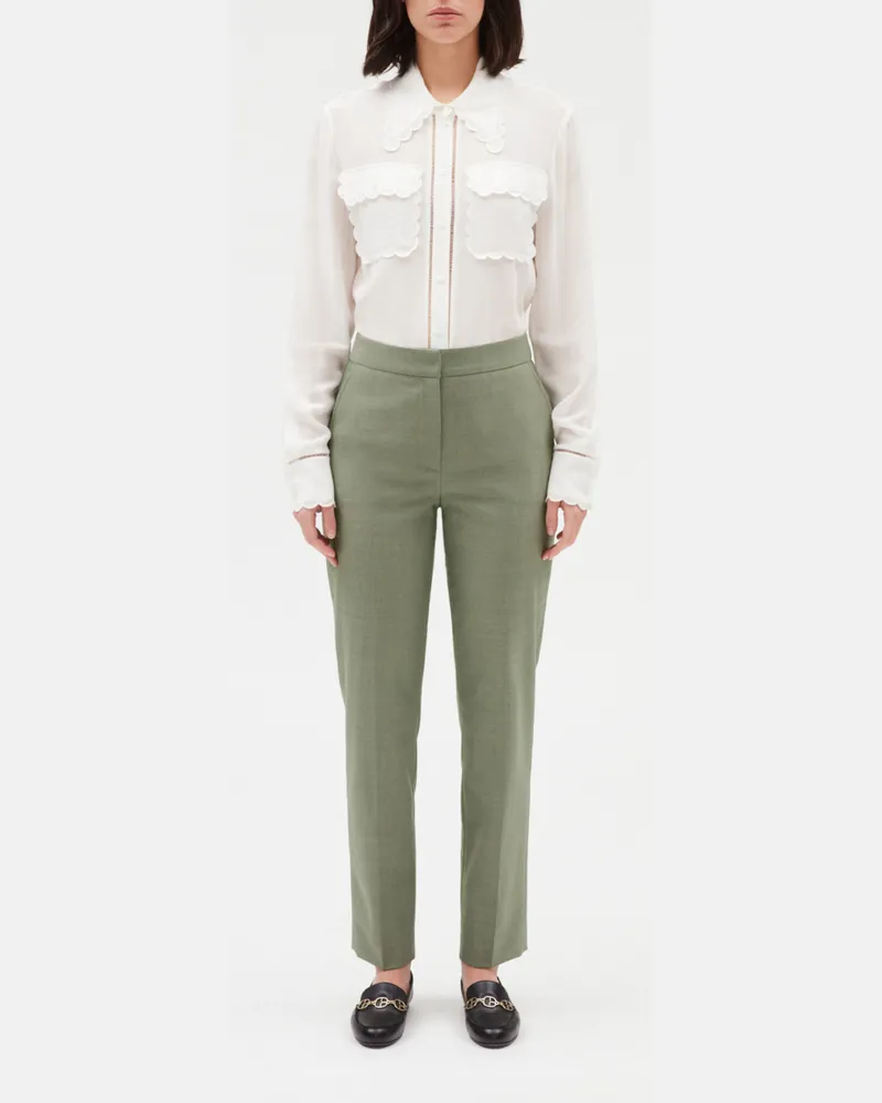 Claudie Pierlot Kostümhose, khakifarben Flechten