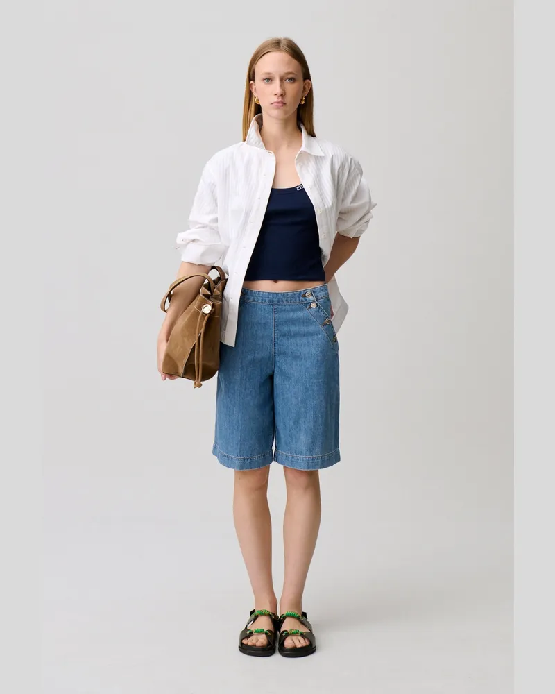 Claudie Pierlot Denim-Shorts mit Matrosenlatz Denim