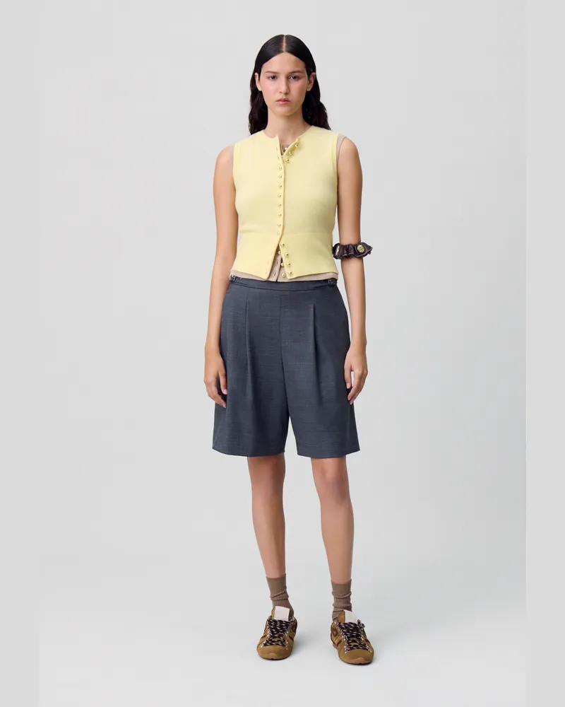 Claudie Pierlot Kurze Bermuda-Shorts mit Falten Anthrazit