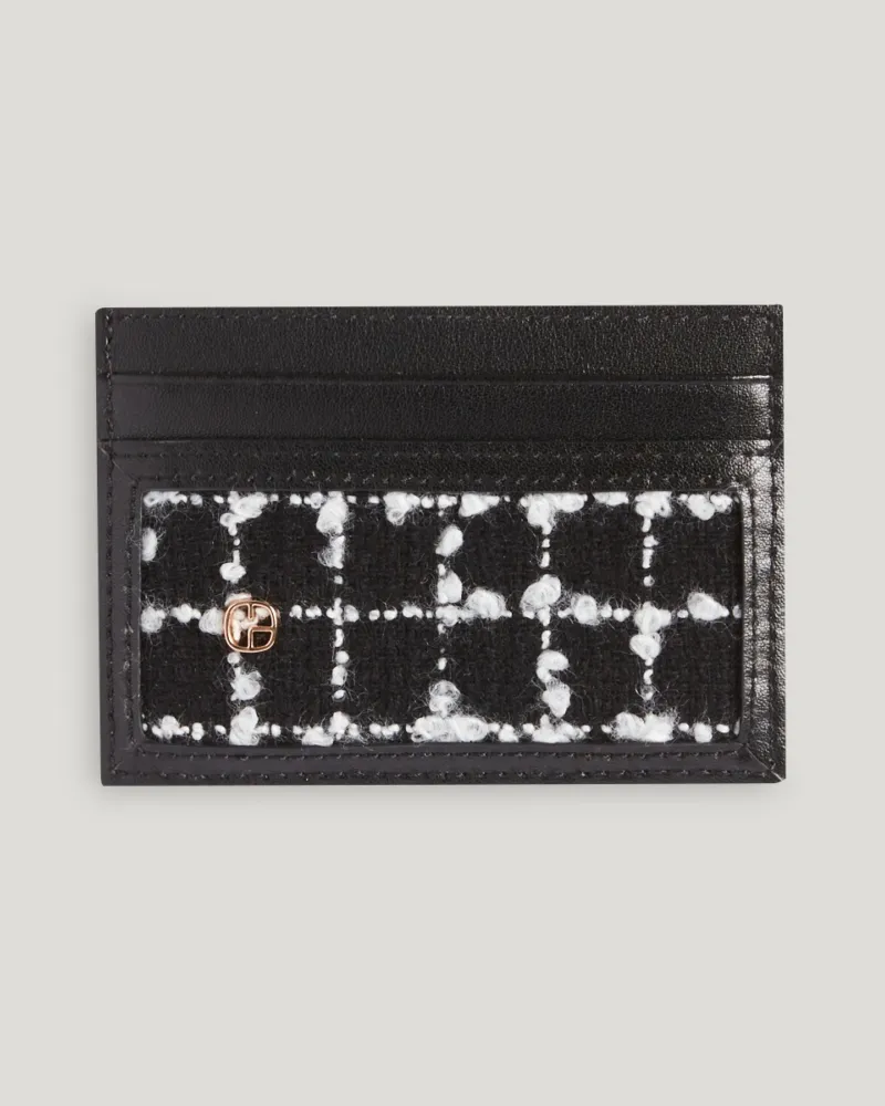 Claudie Pierlot Kartenhalter aus schwarzem Tweed Schwarz