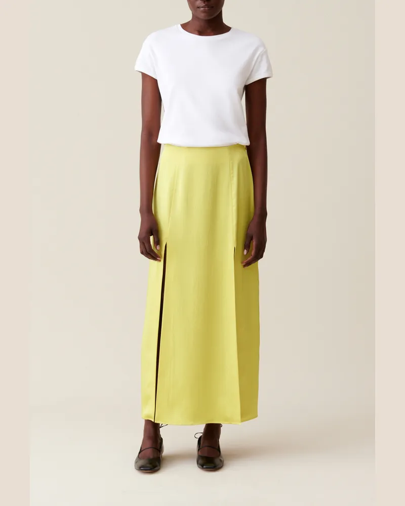 Claudie Pierlot Langer, fließender Faltenrock Gelb