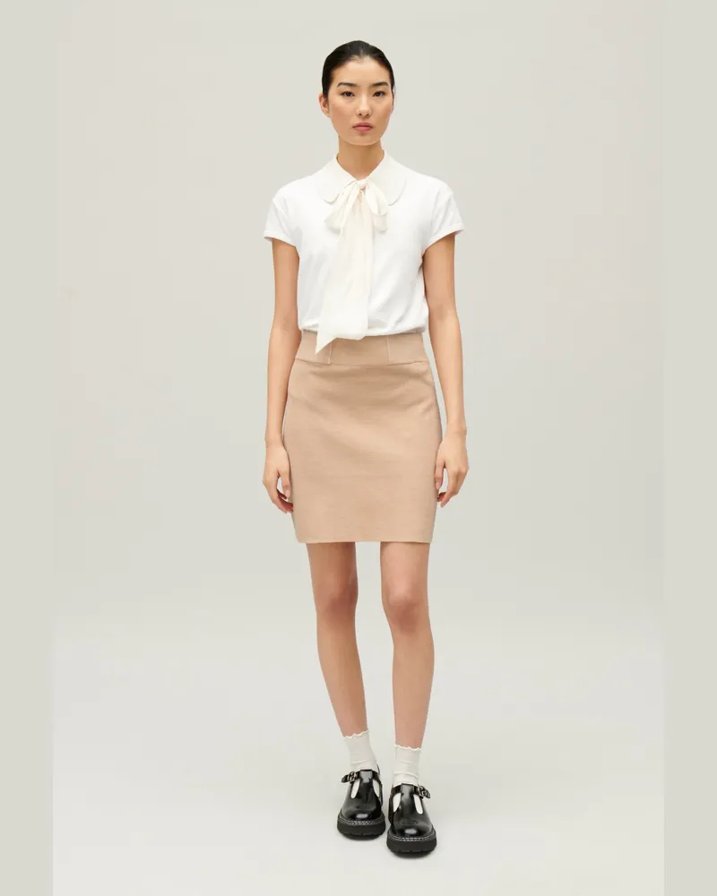 Claudie Pierlot Kurzer Rock mit hoher Taille Beige