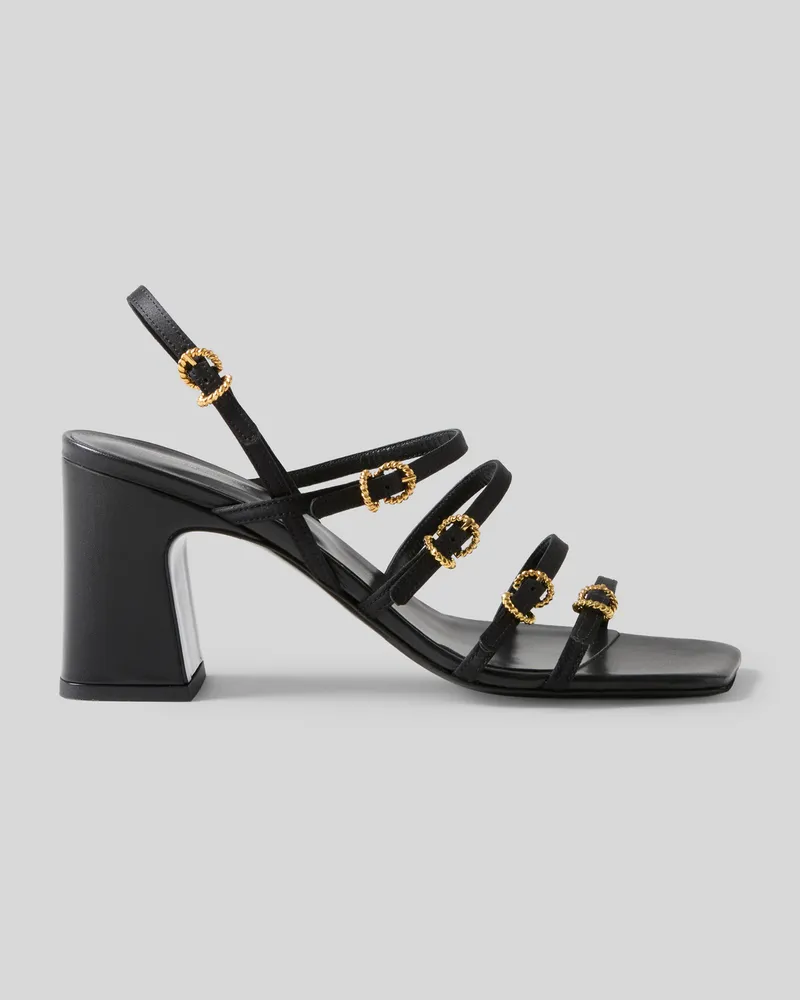 Claudie Pierlot Satin-Sandalen mit Absatz Schwarz