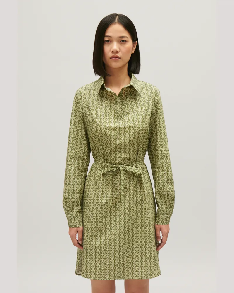 Claudie Pierlot Kurzes Kleid Monogrammprint Grün Dunkler