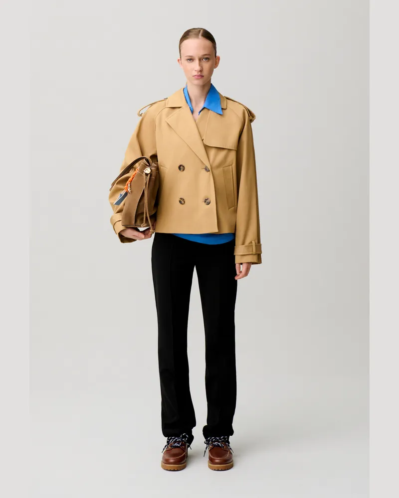 Claudie Pierlot Kurzer Trenchcoat Kamel