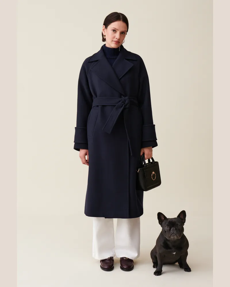 Claudie Pierlot Wollmantel im Trenchcoat-Stil Marine