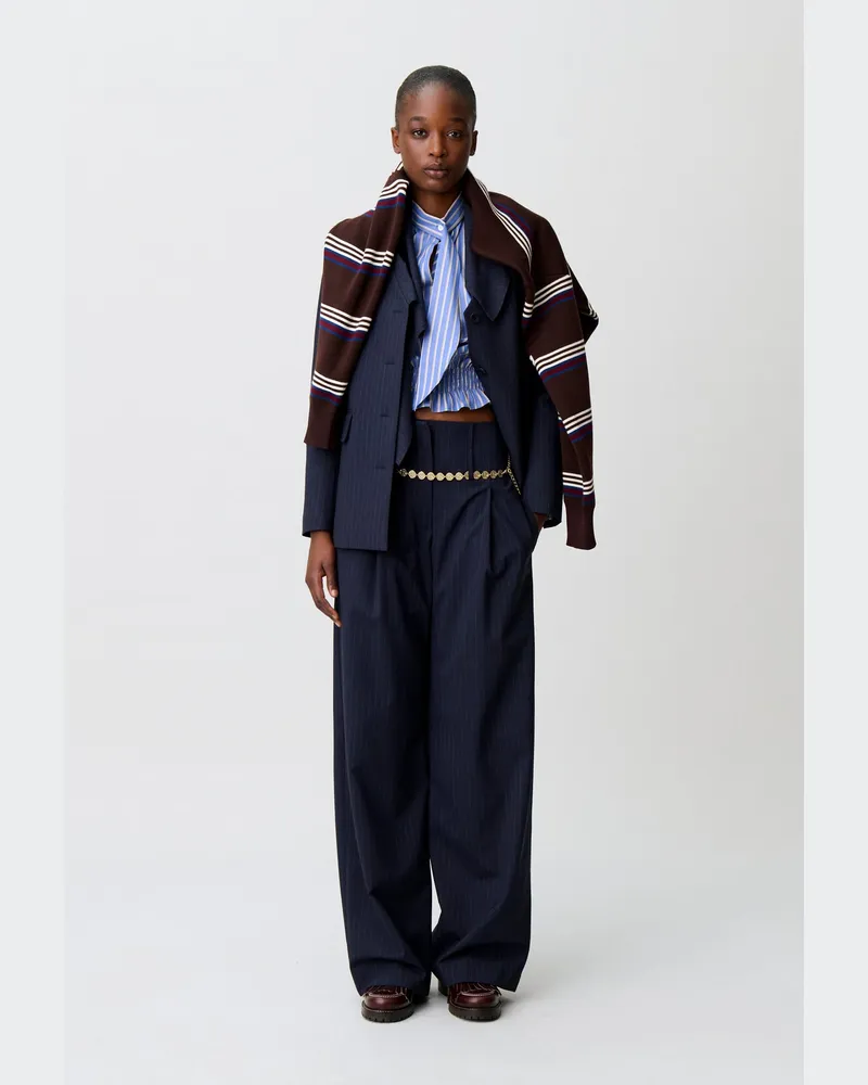Claudie Pierlot Hose aus Wollmischung Zweifarbig
