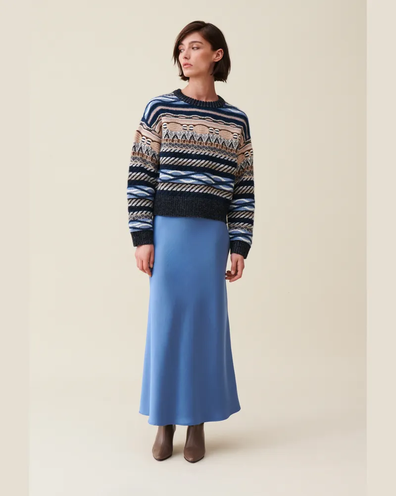 Claudie Pierlot Kurzer Pullover mit Streifenmuster Multico