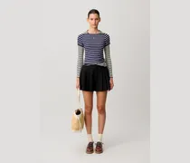 Schwarze Plissee-Shorts