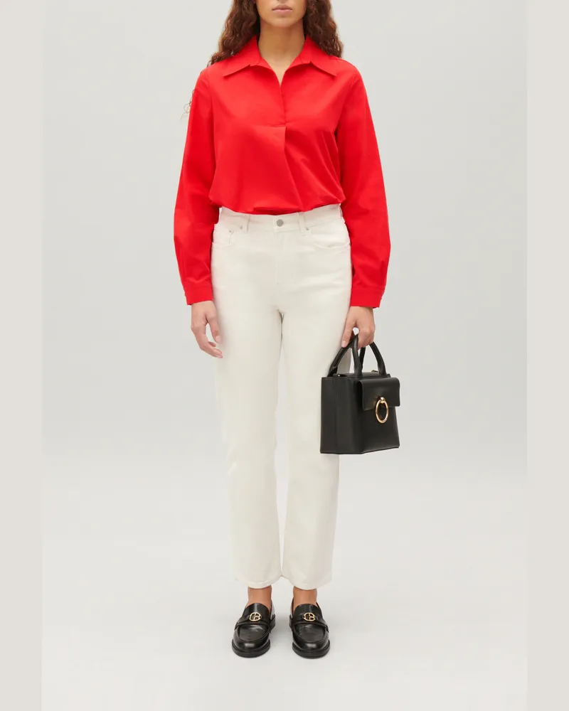 Claudie Pierlot Bluse Baumwolle langärmelig Rot