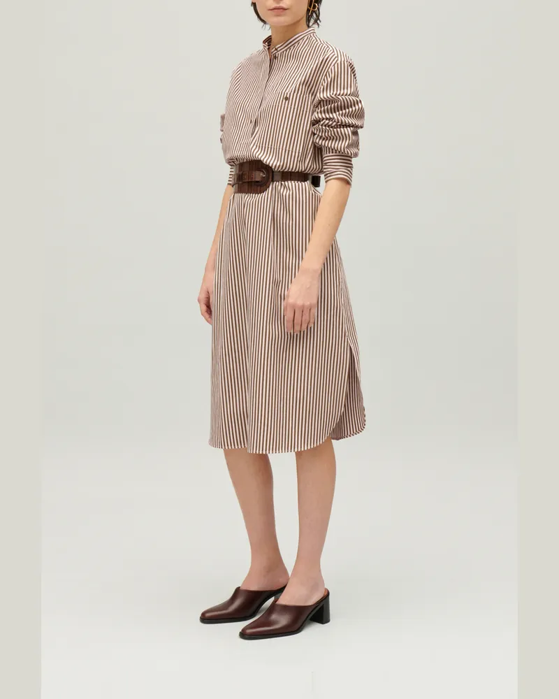 Claudie Pierlot Langes Kleid mit Streifen-Design Bronze Bronze