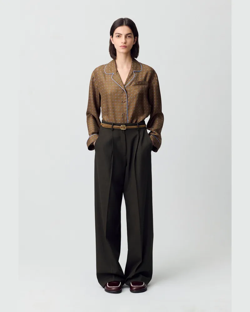 Claudie Pierlot Bedruckte Seidenbluse Cravate