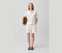 Bestickte Baumwoll-Ramie-Shorts