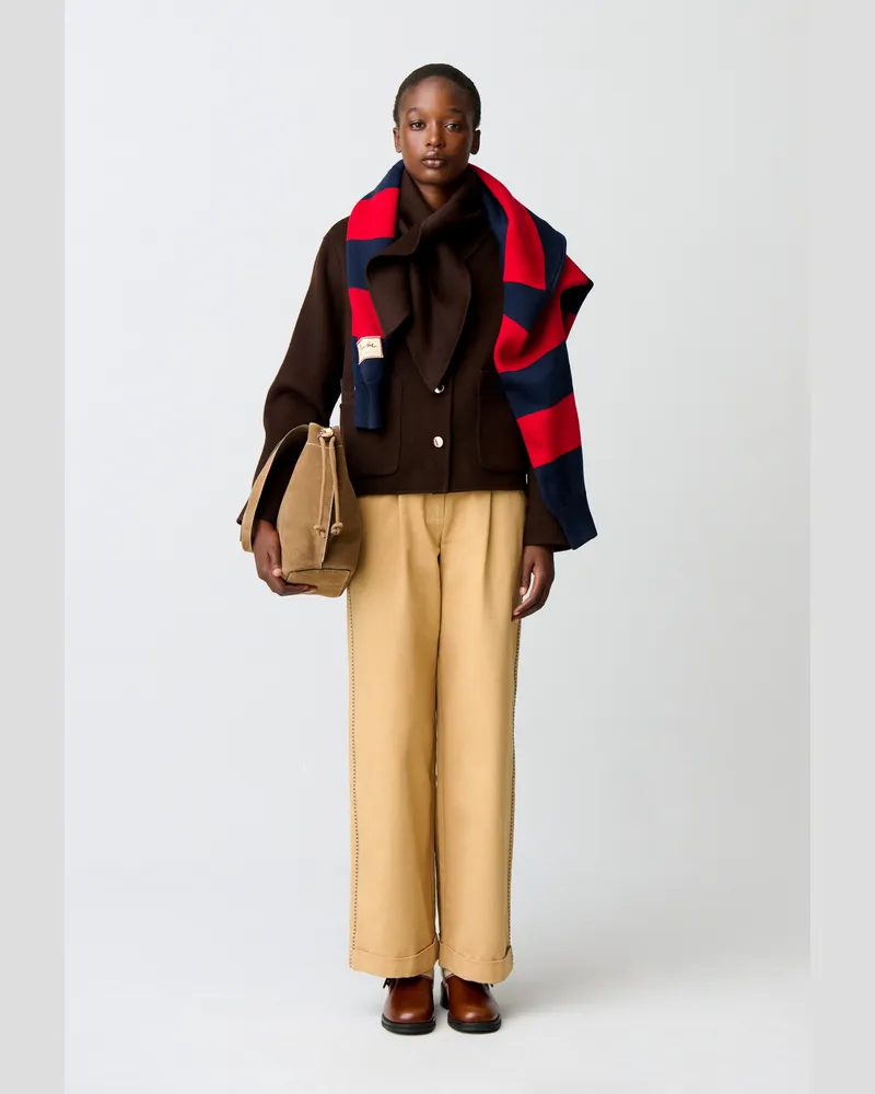 Claudie Pierlot Kurzer Wollmix-Mantel Braun