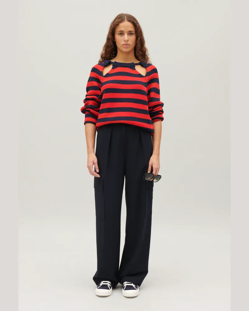 Claudie Pierlot Pullover zweifarbiges Streifen-Design Zweifarbig