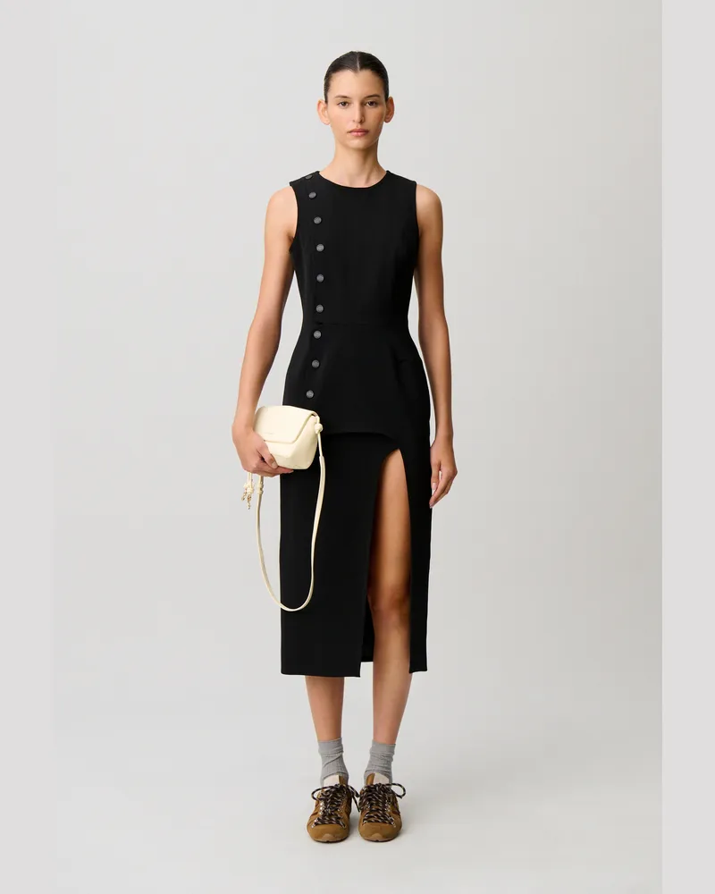Claudie Pierlot Langes schwarzes Kleid Schwarz