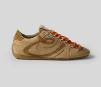 Swing-Sneaker sandfarbenem Wildleder