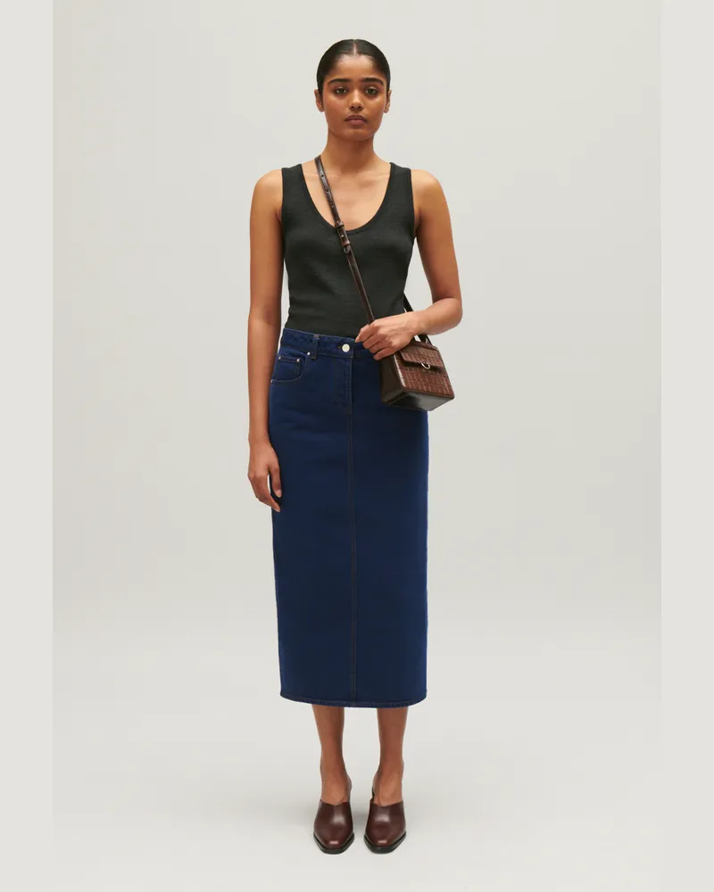 Claudie Pierlot Jeans Midirock Blau Denim