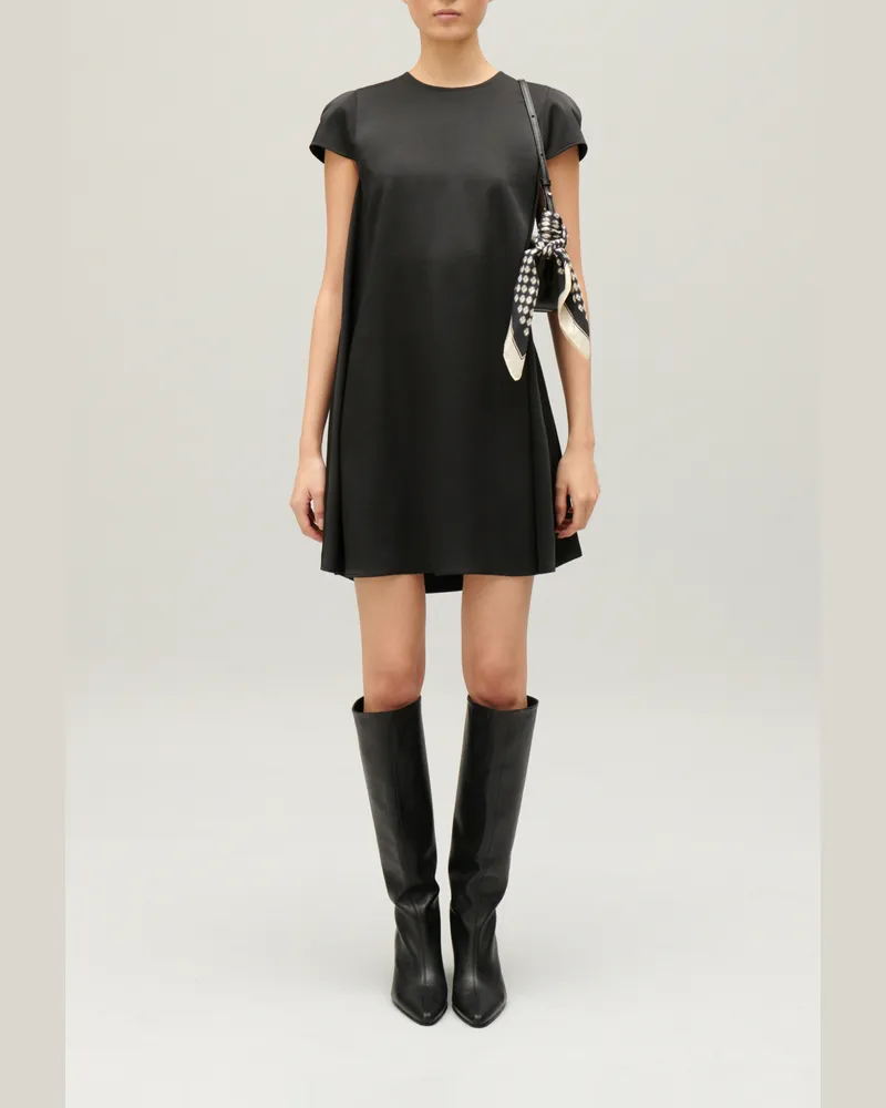 Claudie Pierlot Fließendes, kurzes Babydoll-Kleid Schwarz