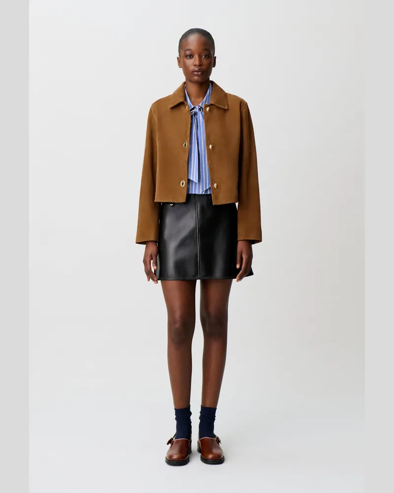 Claudie Pierlot Kurze Wildlederjacke Beige