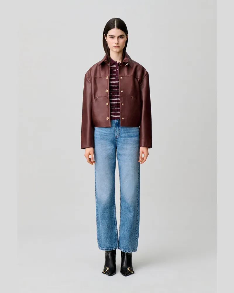 Claudie Pierlot Gerade Jeans aus Washed-Denim Denim-blue