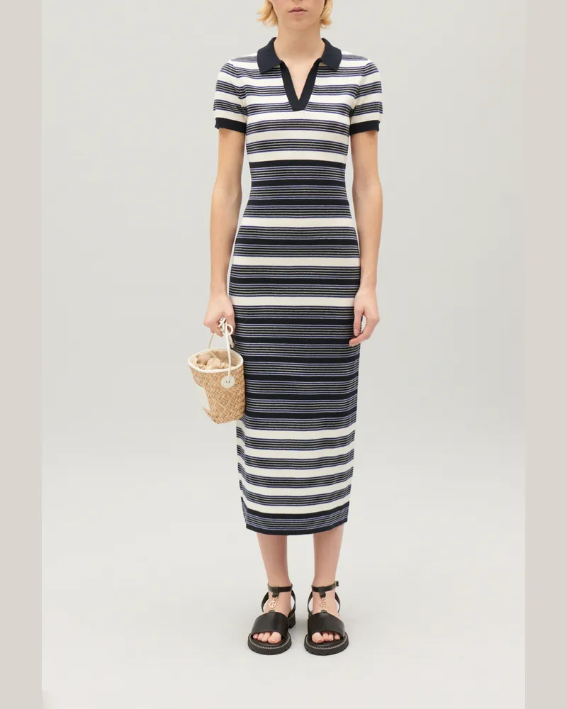 Claudie Pierlot Langes, zweifarbiges Strickkleid Zweifarbig