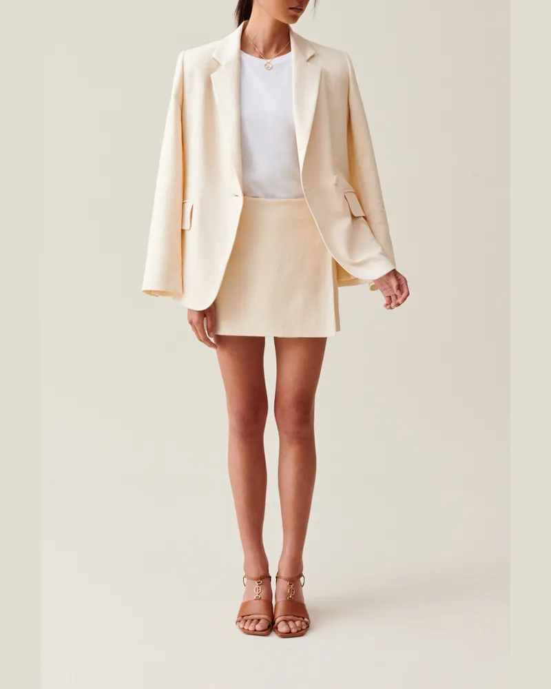 Claudie Pierlot Ivoryfarbener Wickelrock-Shorts Elfenbein