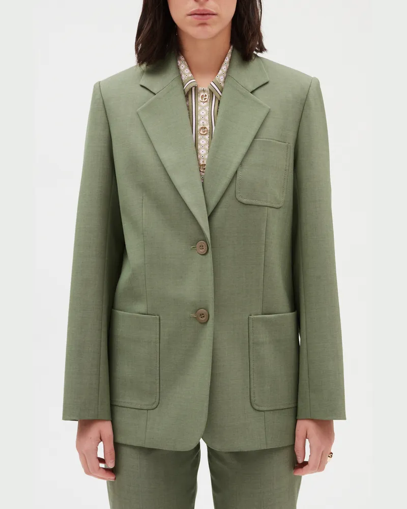 Claudie Pierlot Kostümjacke, khakifarben Flechten