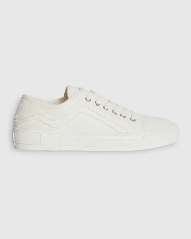 Claudie Pierlot Ecru niedrige Sneaker Leinen Ecru