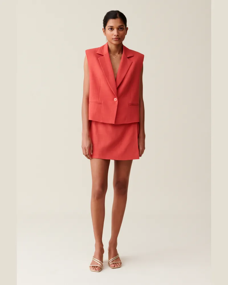 Claudie Pierlot Terracotta-Farbener Anzugblazer Terrakotta