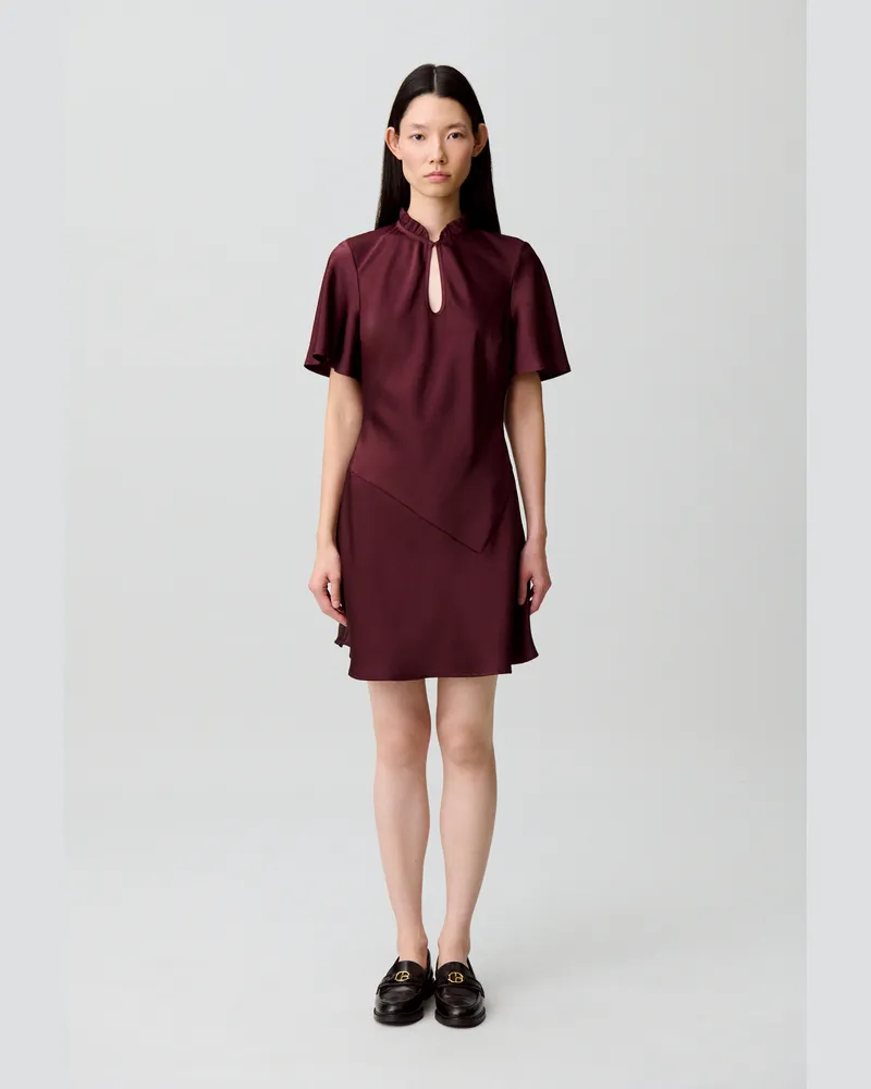 Claudie Pierlot Kurzes Fließendes Kleid Bordeaux