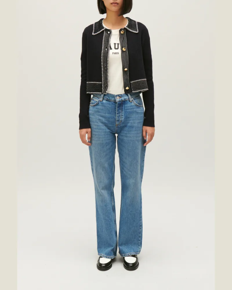 Claudie Pierlot Kurzer Strick-Cardigan Schwarz