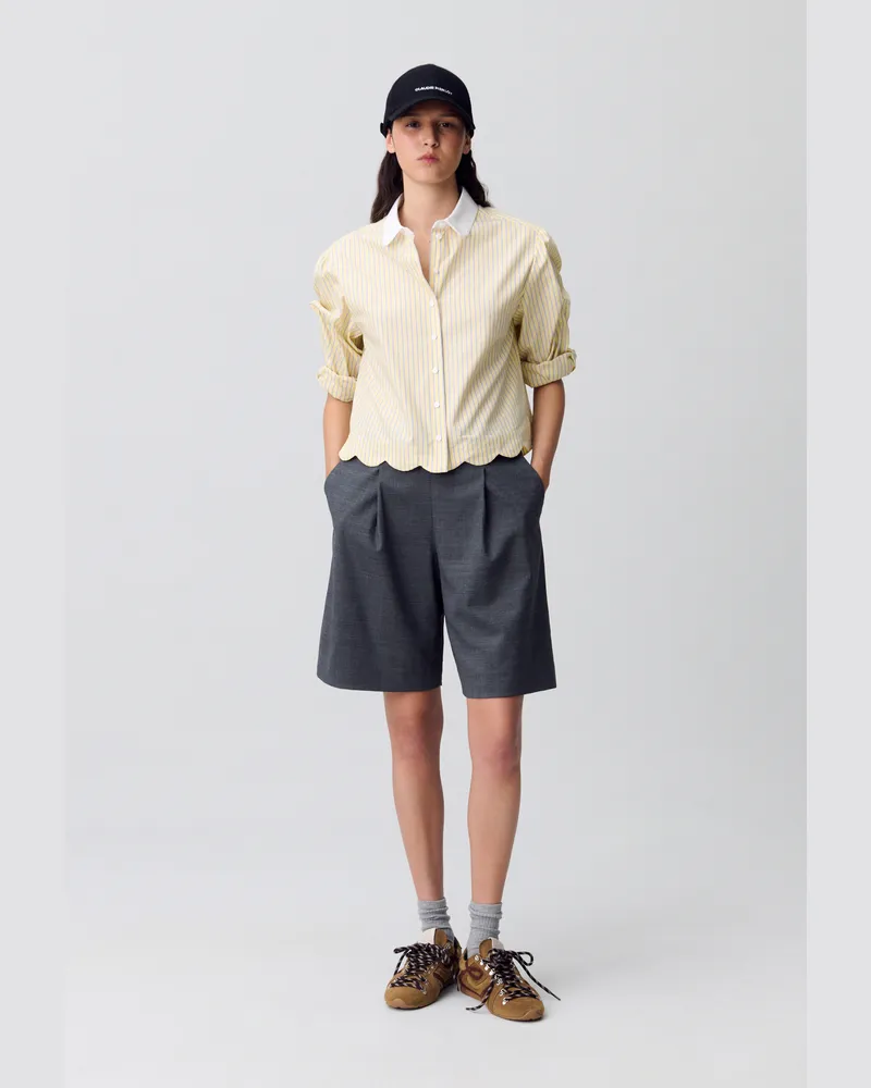 Claudie Pierlot Gestreiftes Hemd Bubikragen Multico
