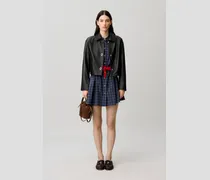 Kurze schwarze Lederjacke