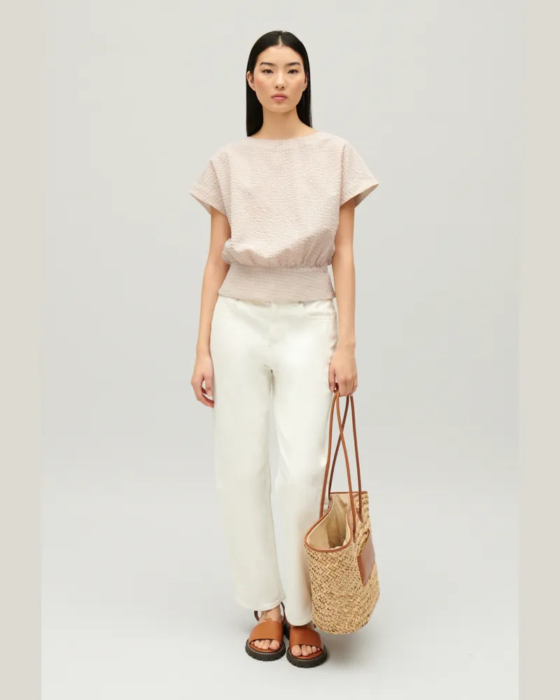 Claudie Pierlot Gerafftes Top Cut-out-Design Zweifarbig