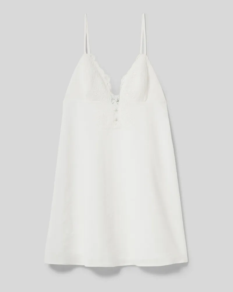 Claudie Pierlot Kurzes Spitzenkleid Ecru