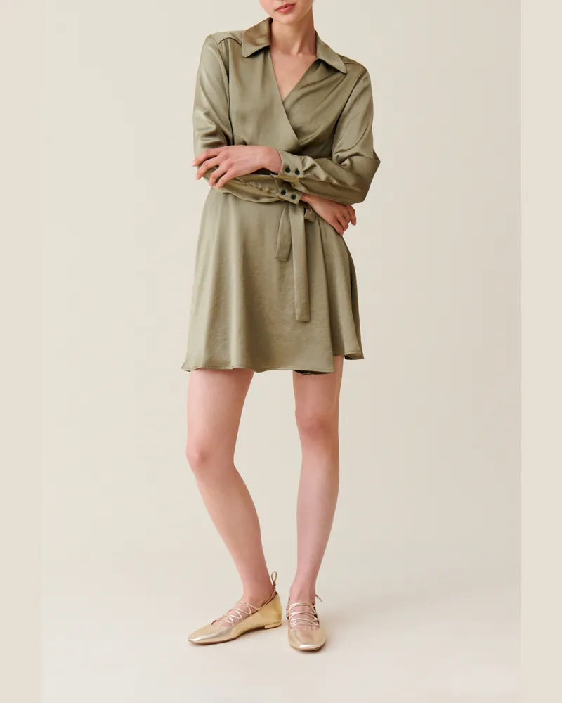 Claudie Pierlot Kurzes Wickelkleid grün Grün