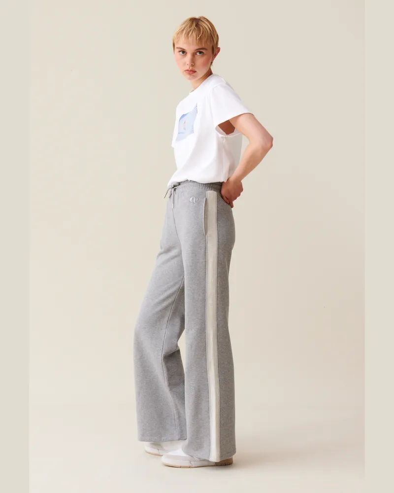 Claudie Pierlot Graue Kontrast-Komforthose Grau-meliert