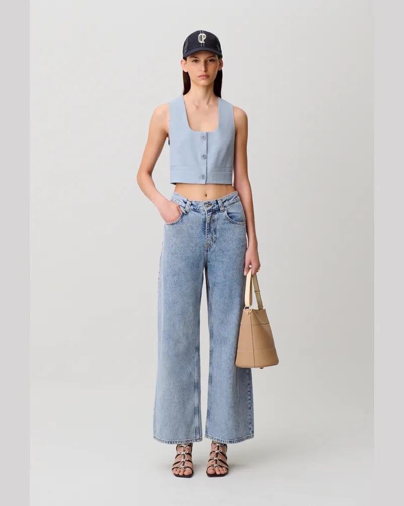 Claudie Pierlot Taillierter Leinenblazer Bleu