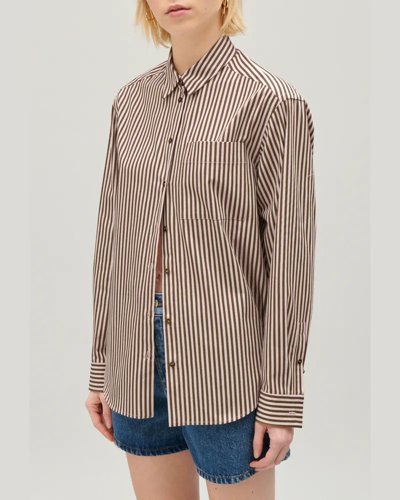 Claudie Pierlot Hemdbluse mit Streifen-Design Bronze Bronze