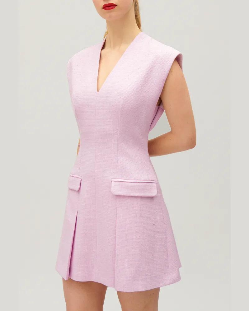 Claudie Pierlot Kurzes Tweed-Kleid Lila