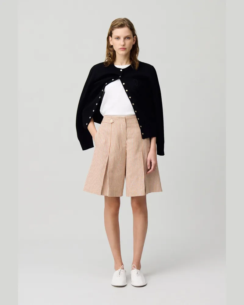 Claudie Pierlot Gestreifte Shorts Zweifarbig