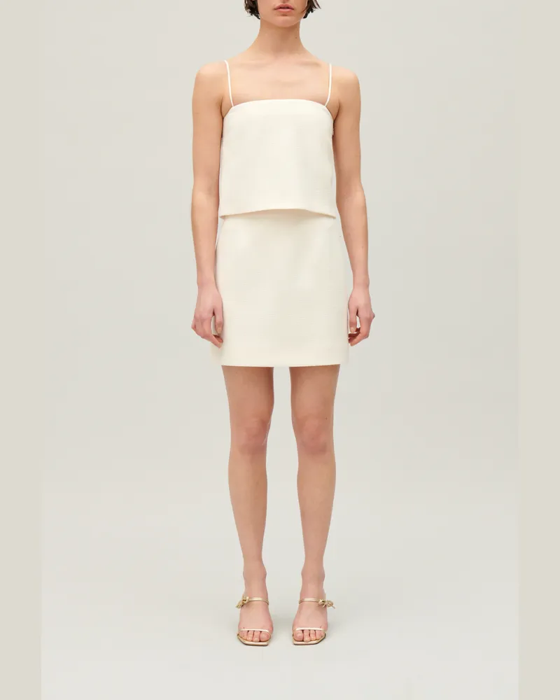 Claudie Pierlot Kurzer Tweed-Rock Ecru