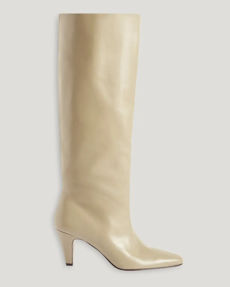 Claudie Pierlot Hohe Lederstiefel Beige